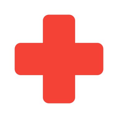 İlk yardım sembol simge, basit vektör çizim