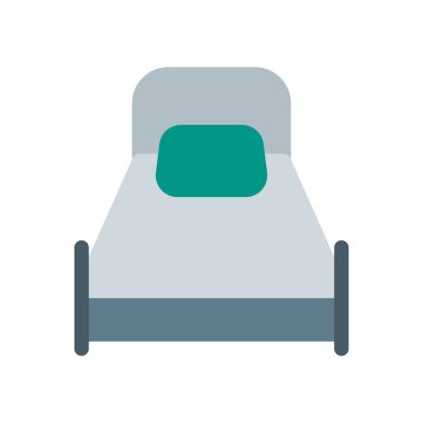 Tek Yatak odası simge, basit vektör çizim