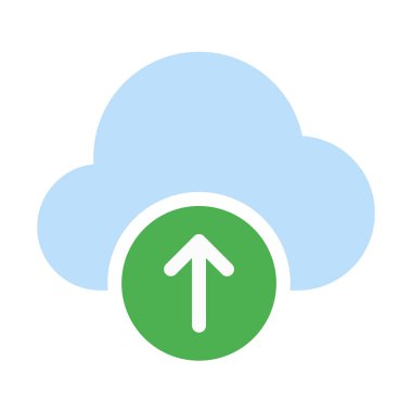 Bulut depolama yükleme simgesini, basit vektör çizim