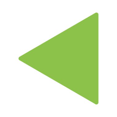 Sol Ok Gezinti simgesi, basit vektör çizim