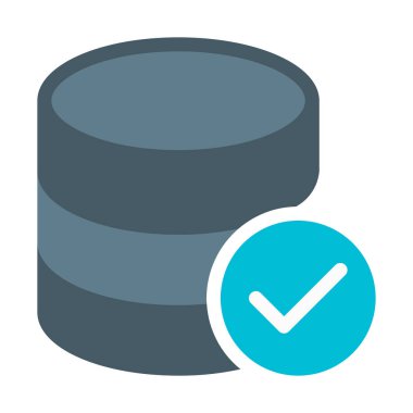 Doğrulanmış veritabanı ağ simgesini, basit vektör çizim