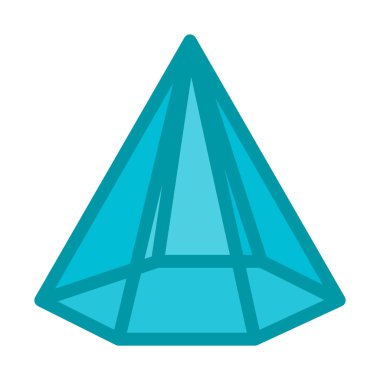 Altıgen piramit simgesi, basit vektör çizim