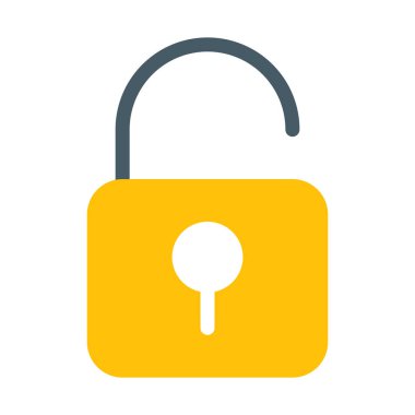 Kilit açık simgesi, basit vektör çizim