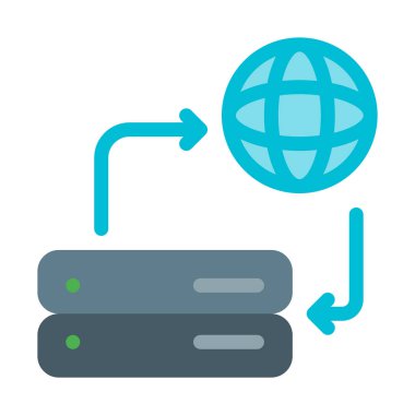 Küresel sunucu Sync simgesi, basit vektör çizim