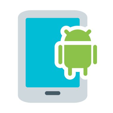 İnce Android Tablet simgesi, basit vektör çizim