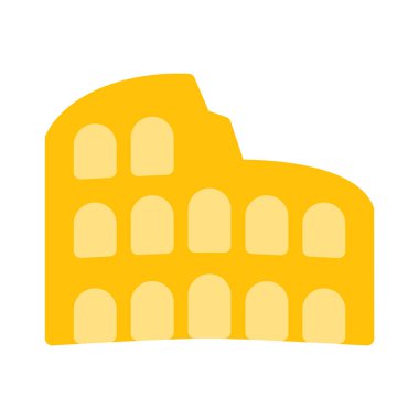 Oval amfitiyatro anıt simgesi, basit vektör çizim