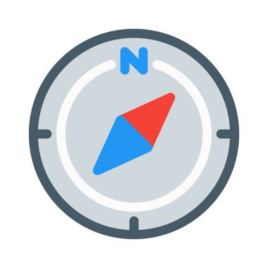 Manyetik pusula Kılavuzu simgesi, basit vektör çizim