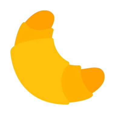 Kruvasan tereyağlı ekmek simgesi, basit vektör çizim