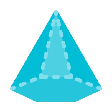 Altıgen konik şekil kutsal kişilerin resmi, basit vektör çizim