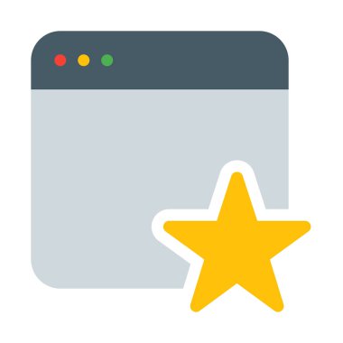 En sevdiğim ve yıldızlı simgesi, basit vektör çizim