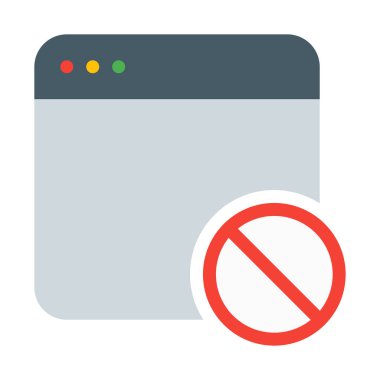 Web sitesi engellenmiş içerik simge, basit vektör çizim