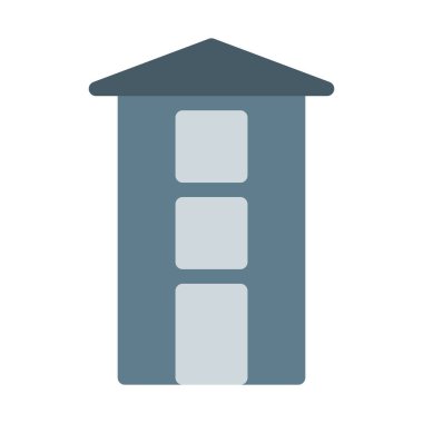 Uzun boylu City daireler simgesi, basit vektör çizim