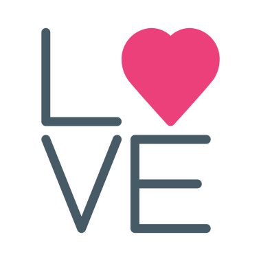 Metin aşk mesajı simgesi, basit vektör çizim
