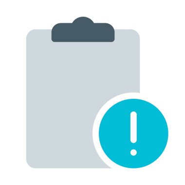 Dikkat görev bildirim simgesi, basit vektör çizim