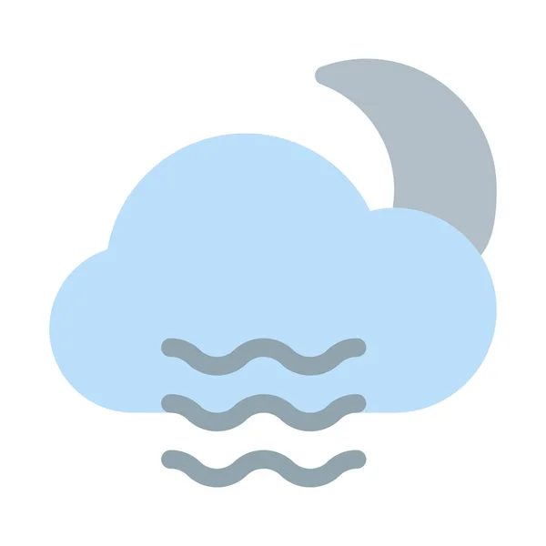 Icona Meteo Nebbiosa Notturna Semplice Illustrazione Vettoriale — Vettoriale Stock