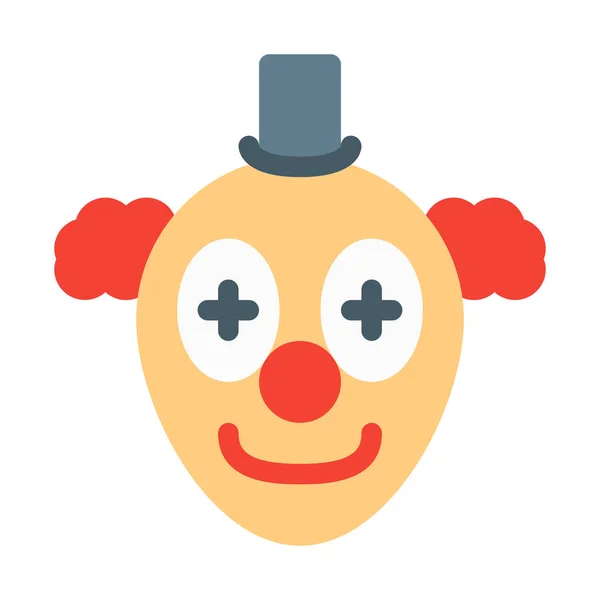 Funky Hilarious Clown Icona Semplice Illustrazione Vettoriale — Vettoriale Stock