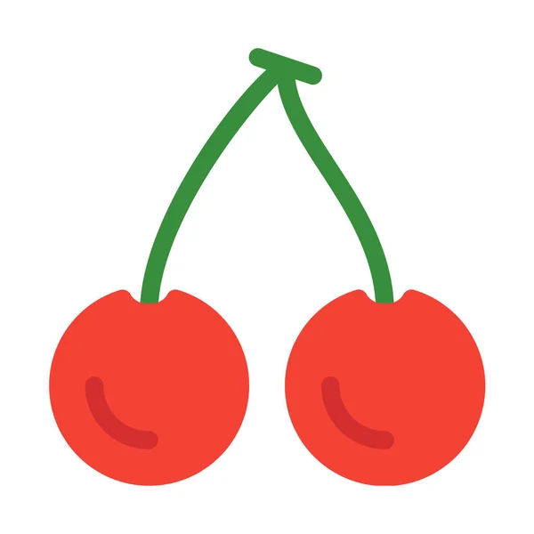 有机樱桃水果图标 简单的矢量插图 — 图库矢量图片