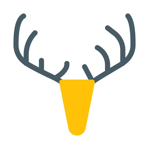 Ikon Elk Deer Atau Reindeer Ilustrasi Vektor Sederhana - Stok Vektor