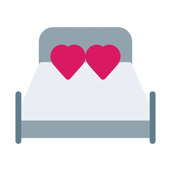 カップルのロマンチックなベッドルーム アイコン シンプルなベクター イラスト — ストックベクタ