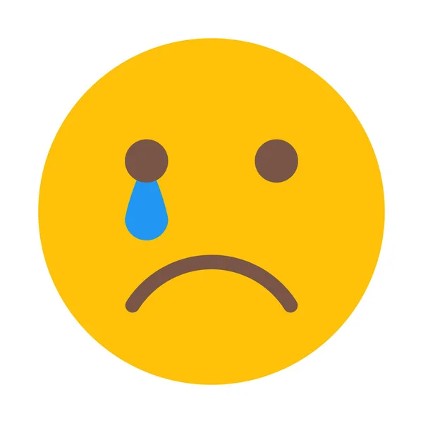 Cry Yüz Emoji Simgesi Basit Vektör Çizim — Stok Vektör