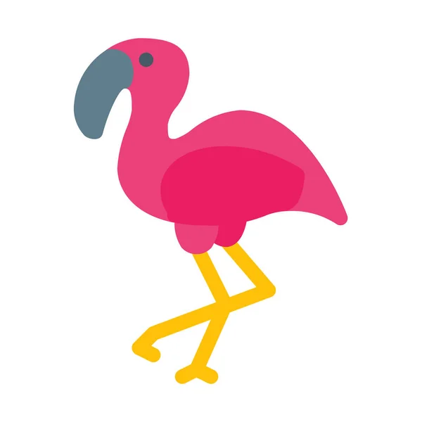 Flamingo Flygande Fågel Ikon Enkla Vektorillustration — Stock vektor