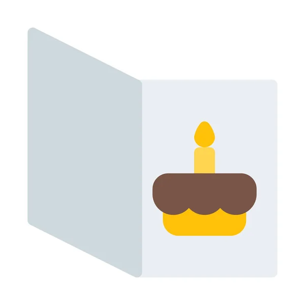 Icono Tarjeta Felicitación Cumpleaños Ilustración Vectorial Simple — Archivo Imágenes Vectoriales