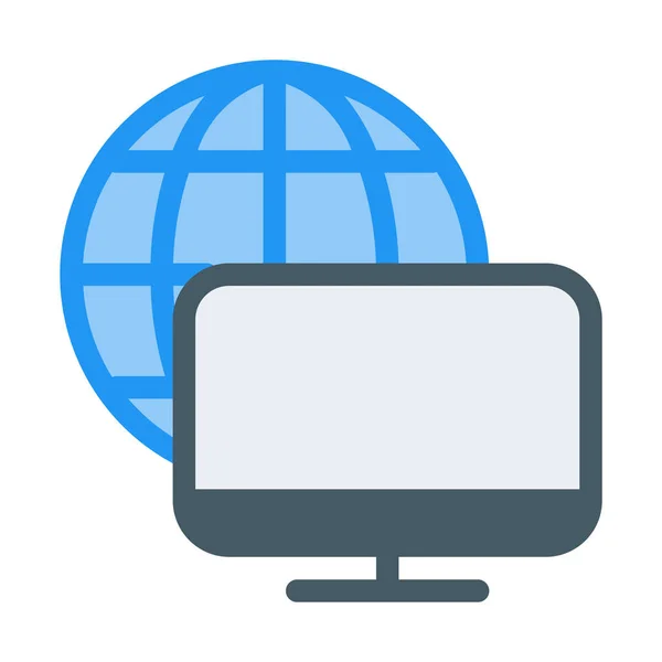 Computer Internet Network Icon Simple Vector Illustration — Stock Vector