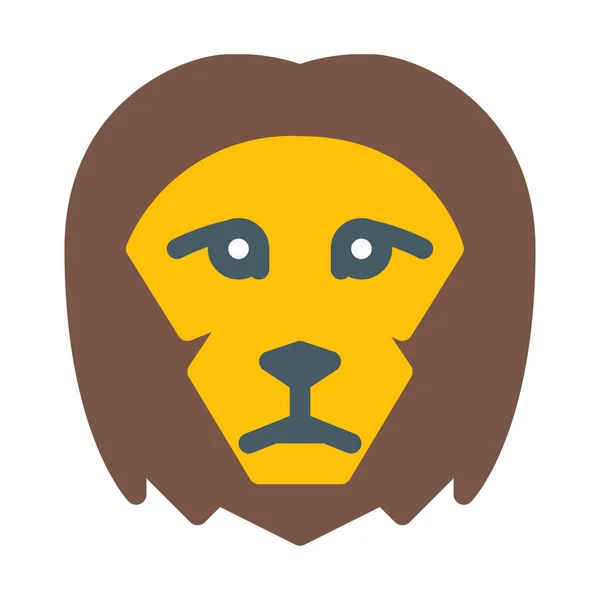 Wild Dier Lion Pictogram Eenvoudige Vectorillustratie — Stockvector