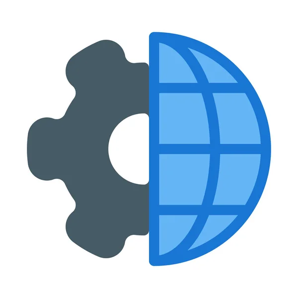 Icono Configuración Global Ilustración Vector Simple — Archivo Imágenes Vectoriales