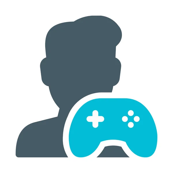 Gamer Pictogram Eenvoudige Vectorillustratie — Stockvector