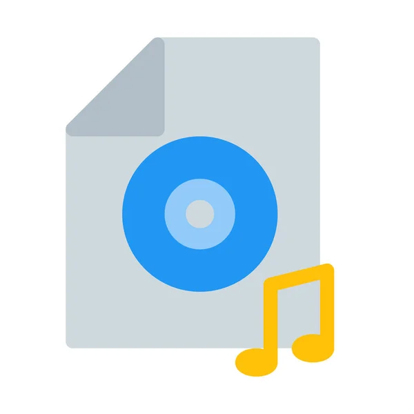 Disc Audio Dateiformat Symbol Einfache Vektorillustration — Stockvektor