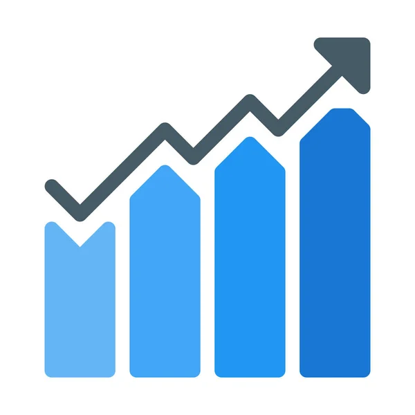 Staafdiagram Vergroten Pictogram Eenvoudige Vectorillustratie — Stockvector