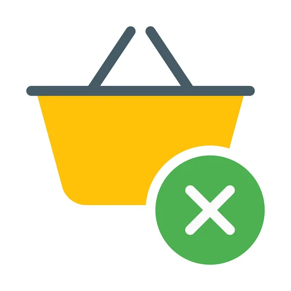 Clear Basket Items Icon Simple Vector Illustration — Stock Vector