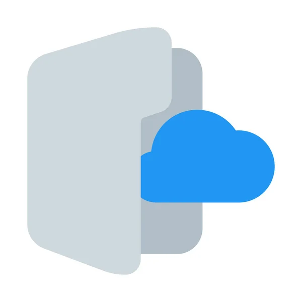 Icône Dossier Cloud Ligne Illustration Vectorielle Simple — Image vectorielle
