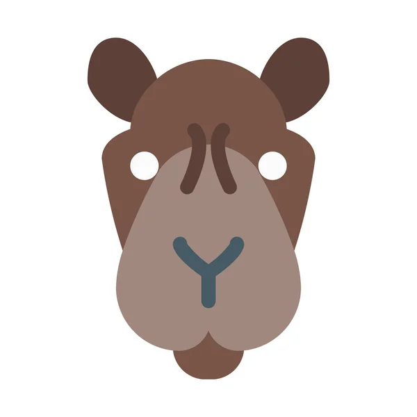 Desert Camel Head Icono Ilustración Vector Simple — Archivo Imágenes Vectoriales