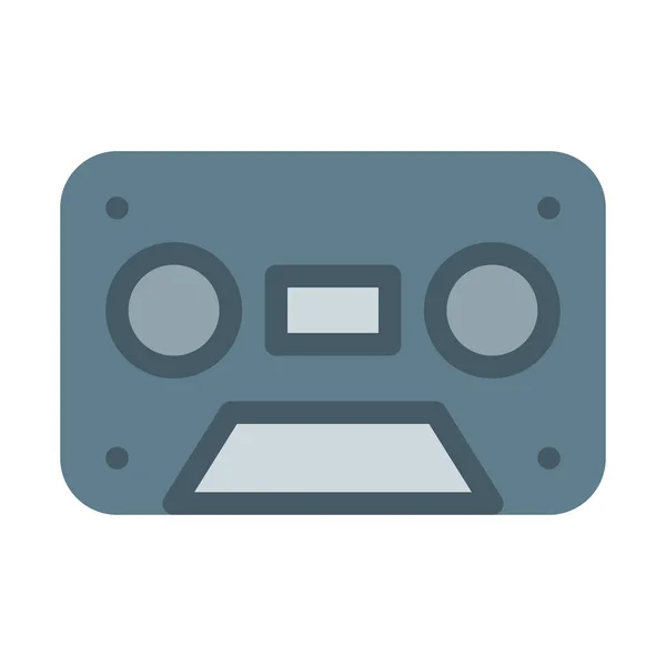 Ouderwetse Audio Cassettepictogram Eenvoudige Vectorillustratie — Stockvector