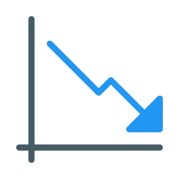 Ícone Gráfico Linha Tendência Baixa Ilustração Vetorial Simples — Vetor de Stock