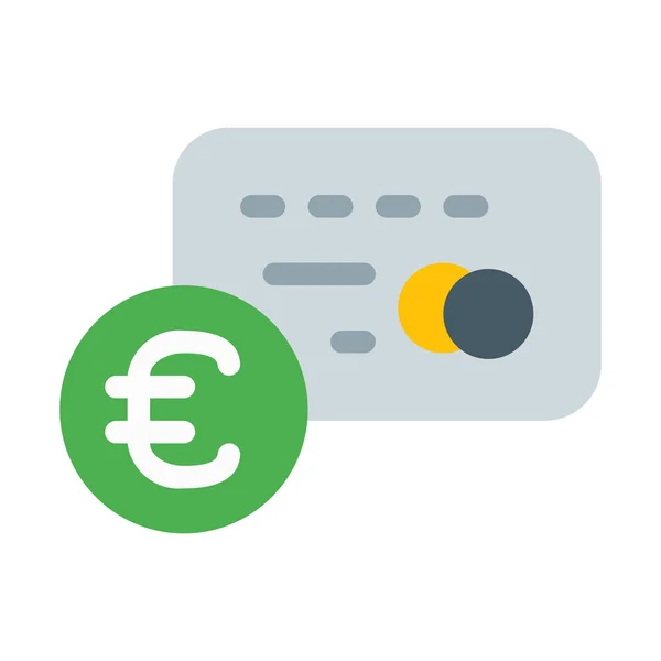Euro Kártyával Ikon Egyszerű Vektoros Illusztráció — Stock Vector