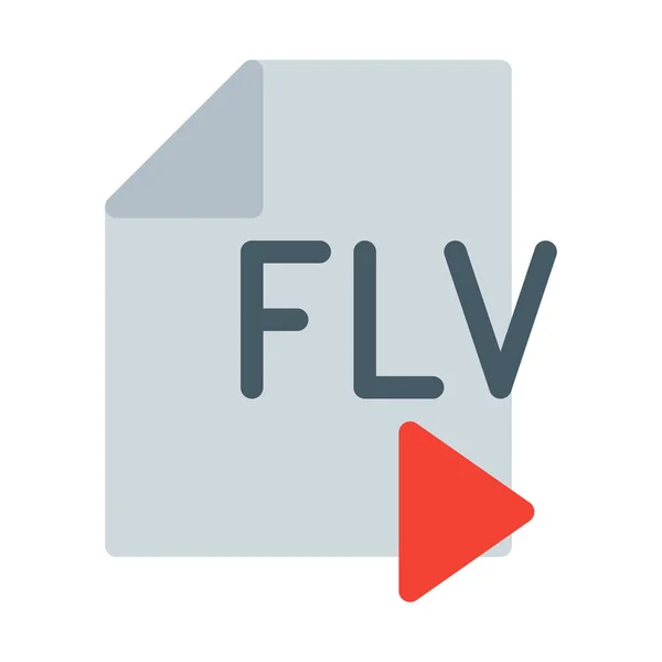 Flv Media Icône Fichier Illustration Vectorielle Simple — Image vectorielle