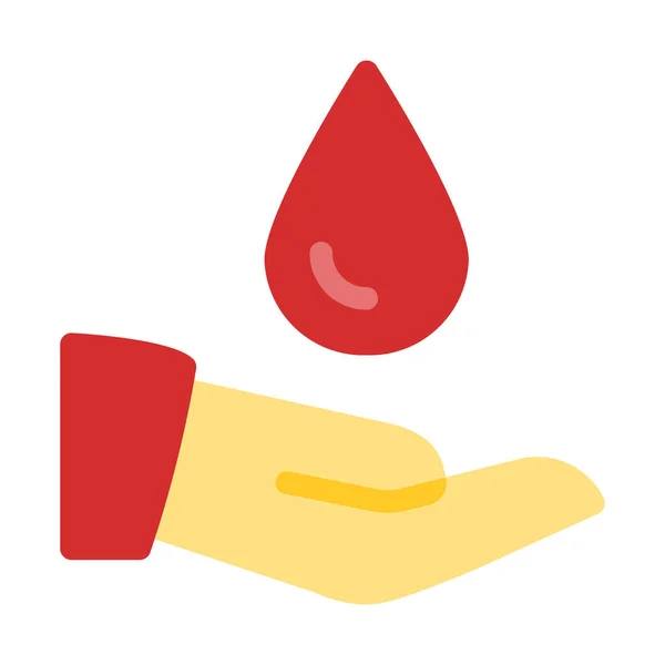 Donare Sangue Con Icona Della Mano Semplice Illustrazione Vettoriale — Vettoriale Stock