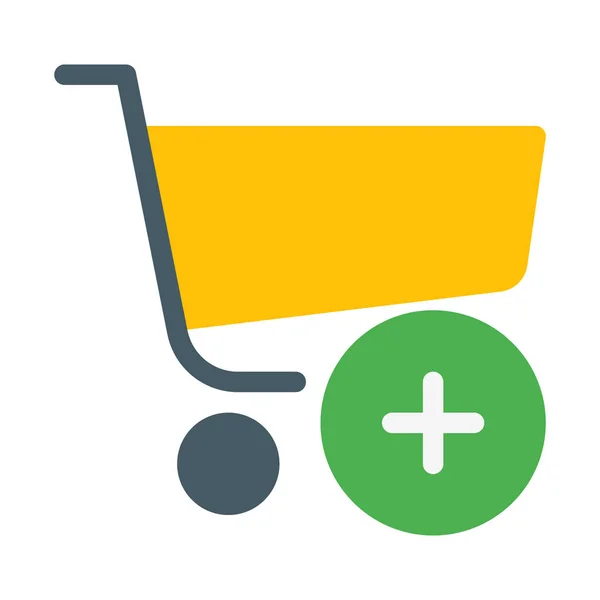 Shopping Cart Pictogram Eenvoudige Vectorillustratie Toevoegen — Stockvector