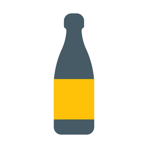 Icono Botella Champán Ilustración Vector Simple — Vector de stock