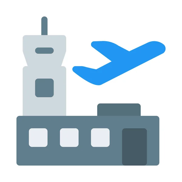 Icono Del Letrero Del Aeropuerto Ciudad Ilustración Simple Vector — Vector de stock