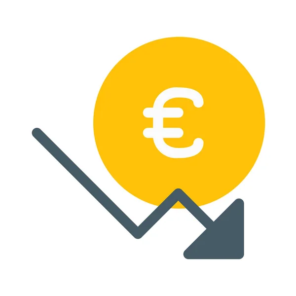 Euro Trend Icon Simple Vector Illustration — Stock Vector