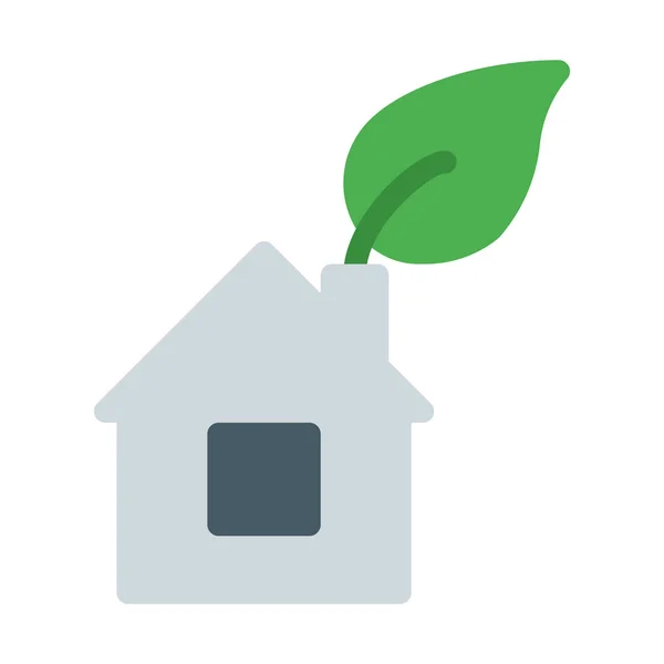 Ícone Eco Friendly House Ilustração Vetorial Simples — Vetor de Stock