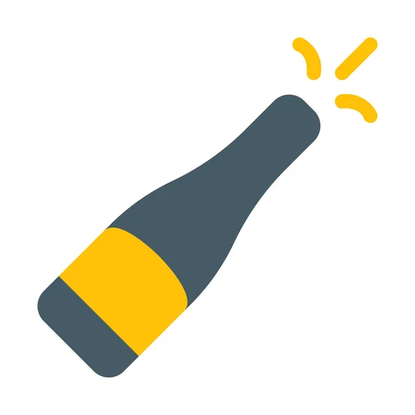 Champagne Icône Ouverte Illustration Vectorielle Simple — Image vectorielle