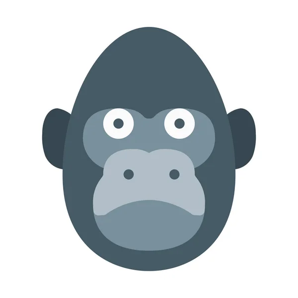 Ícone Cabeça Gorila Zoológico Ilustração Simples Vetor — Vetor de Stock