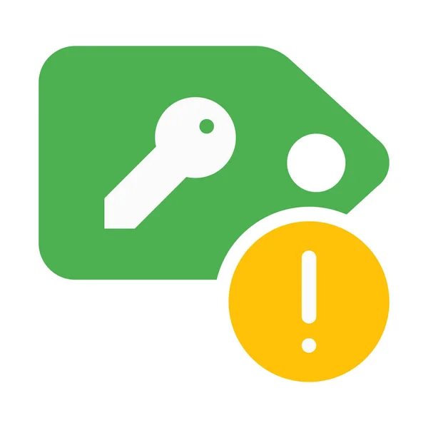 Icône Key Tag Alert Illustration Vectorielle Simple — Image vectorielle