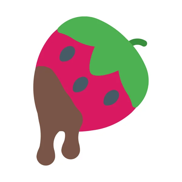 Εικονίδιο Choco Κέικ Φράουλα Απλό Διανυσματικά Εικονογράφηση — Διανυσματικό Αρχείο