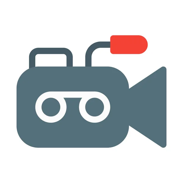 Analoge Videokamera Ikone Einfache Vektorillustration — Stockvektor